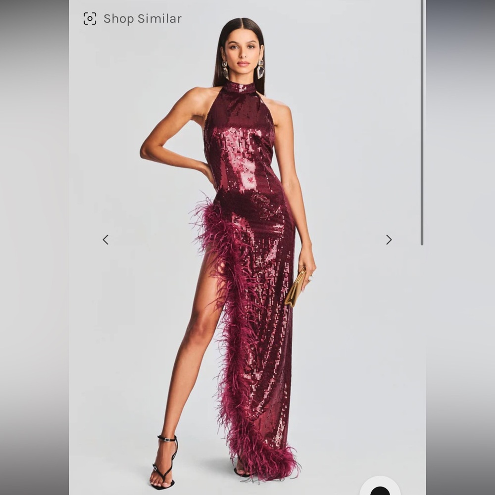 Retrofete vixen sequin feather dress